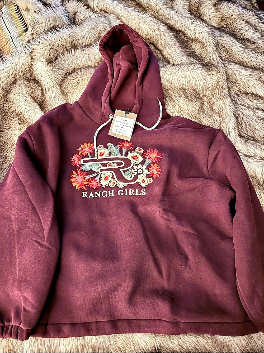 Ranch Girls Fiona Hooded Sweatshirt Floral Hoodie Girls Medium